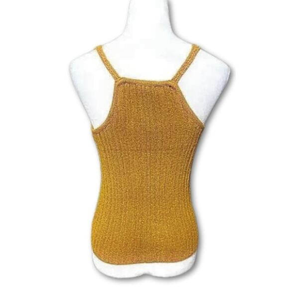 Jessica Simpson Edith Racerback Tank Top Sweater Sleeveless V Neck Brown W M NWT - Picture 5 of 10